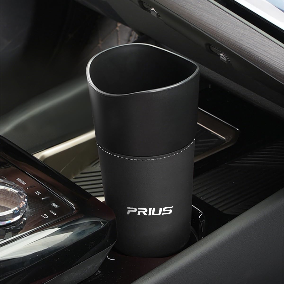 

Compact and portable Prius car trash compatible with Prius Custom 50 40 30 20 interior accessories made of leather and ABS material can, (60 series,