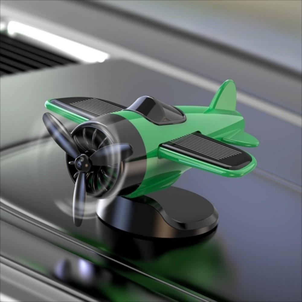 

Mini Car Solar Airplane Ornaments Creative Solar Powered Aircraft Ornaments Woman Man