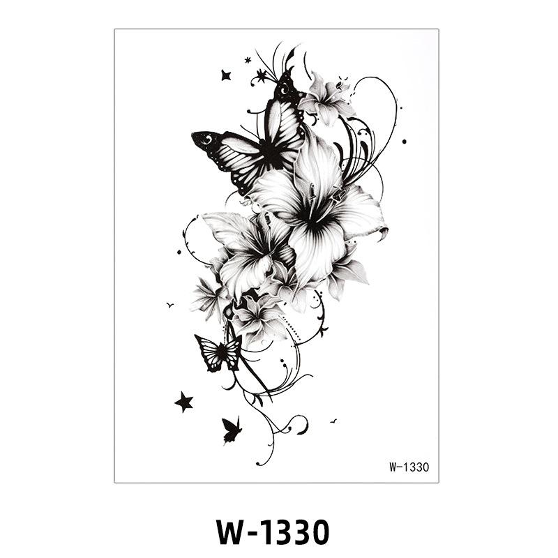 Tattoo Sticker Half Arm Waterproof Long-Lasting Disposable Tattoo Male And Female Flower Arm Tattoo Sticker