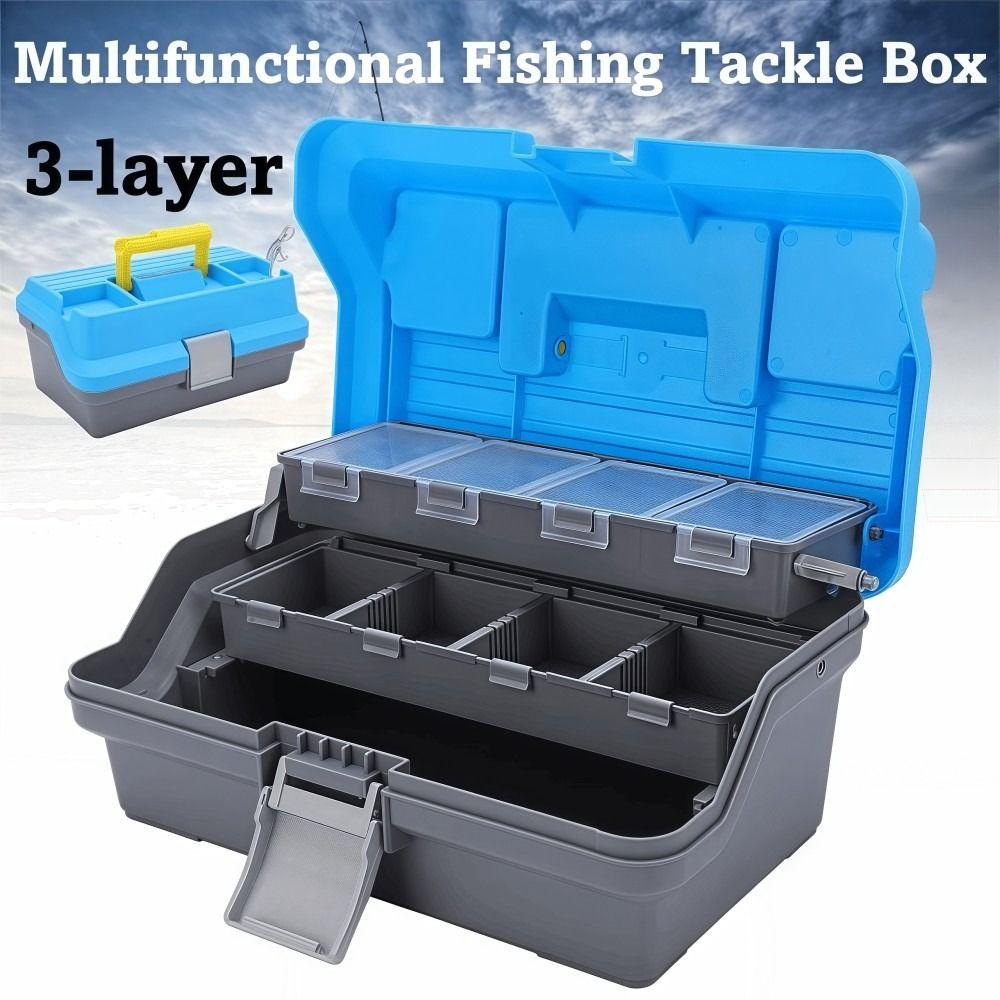 3 Layers Fishing Accessories Box Portable Hardware Storage Box  For Fishing Gear Storage