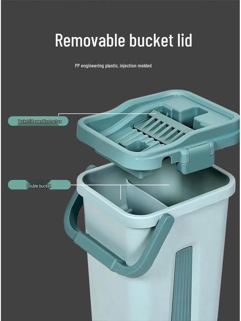 Hands-Free Flat Mop with Easy Clean Bucket