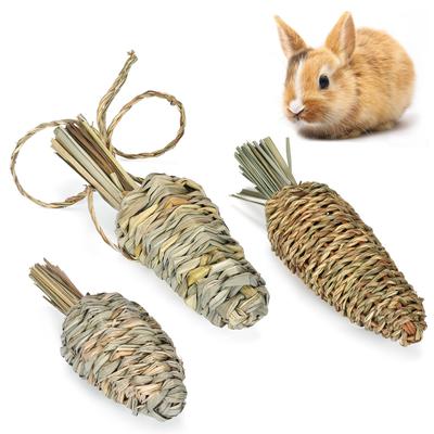 1PC Rabbit Chew Toys Woven Grass Natural Bite Treat Toy Small Animals Grinding Teeth Toy Supplies for Guinea Pigs Hamster