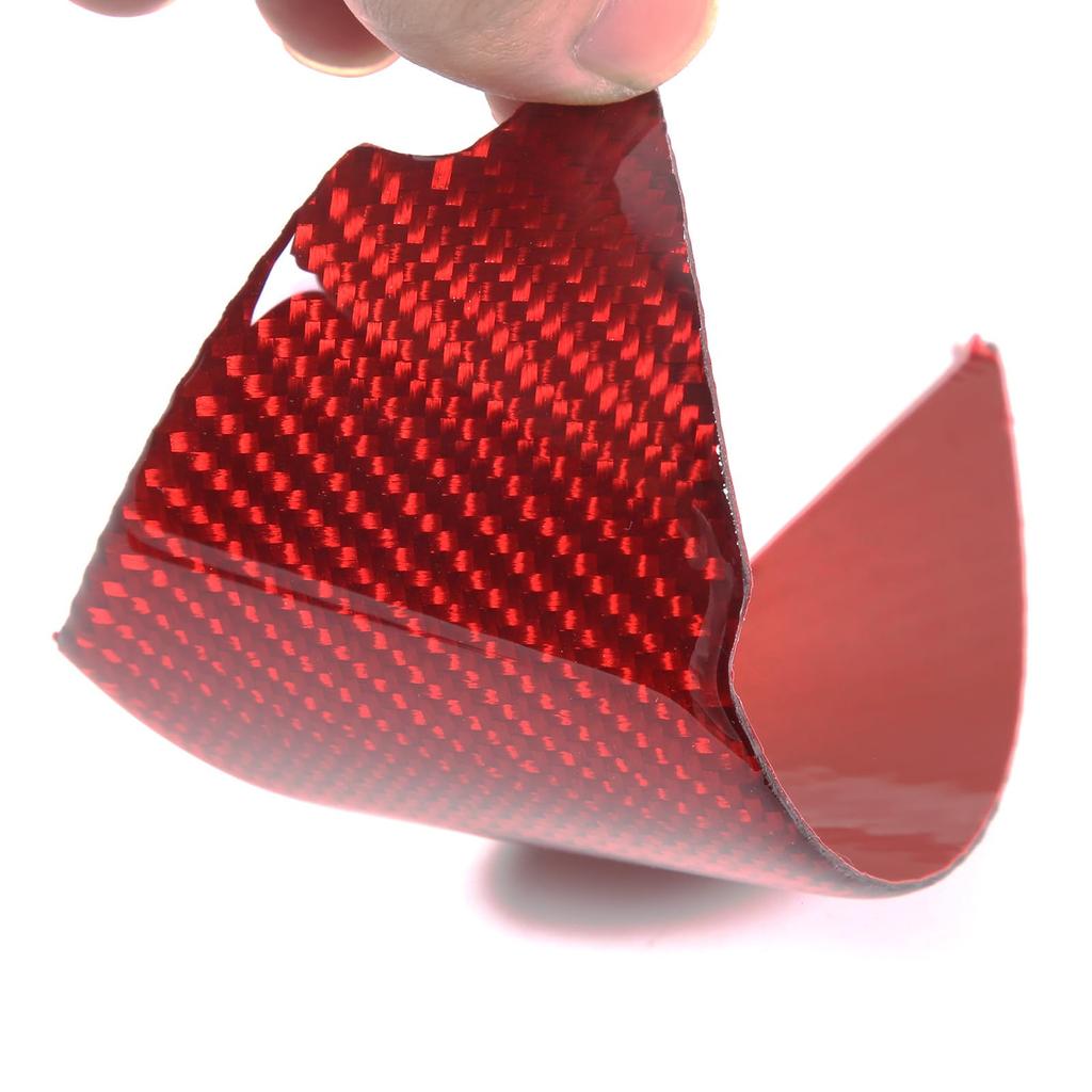 METYOUCAR Set of Carbon Fiber Hood Side Cover Stickers for Honda Customizable Exterior Parts 2-Piece N-BOX JF3/JF4 (2017-2021), (Red)