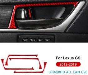 Carbon Fiber Style Door Handle Frame Trim for Lexus GS 2013-2019 Interior Dashboard Parts