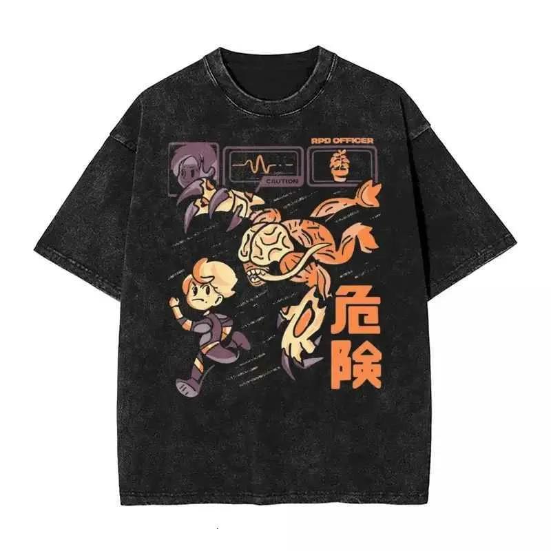 Residents Evils Biohazard 3 T Shirt Washed Short Sleeve Harajuku T-Shirts Horror Game Fashion Men Women Tops Graphic Top714