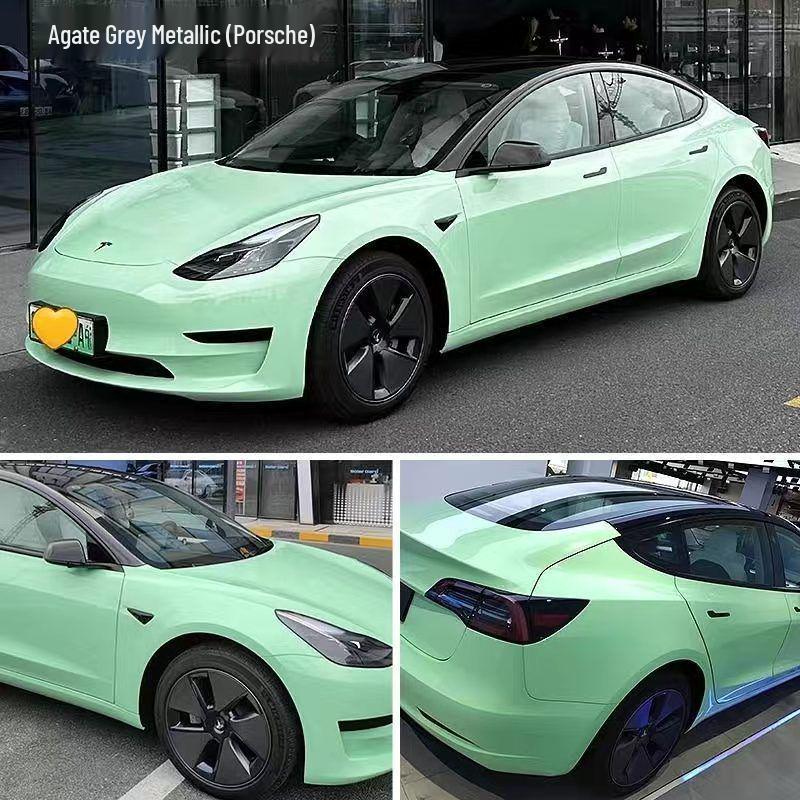 Car PET Film: Beetroot Purple, Glacier Blue, Piano White, Glossy Black - Full Vehicle Color Change Wrap.