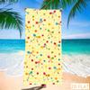 Absorbent Quick Dry Microfiber Beach Towel - Yellow Plaid with Blue Bows, Lightweight Sand Free Blanket for Picnic Travel Pool