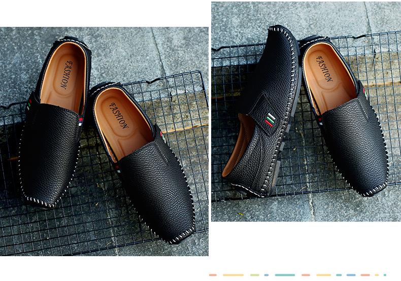 Four Seasons Men's White Breathable Leather Slip-On Driving Shoes
