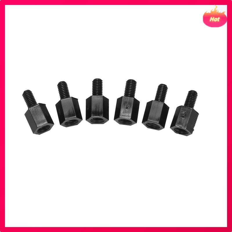 400X Motherboard Nylon Hex Standoff Threaded Spacer M3 Thread 6+6Mm Black