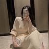 Vintage French Puff Sleeve Midi Dresses for Women Party Korean Sequins Dress Elegant Fairy Wedding Female Clothes Autumn 2024