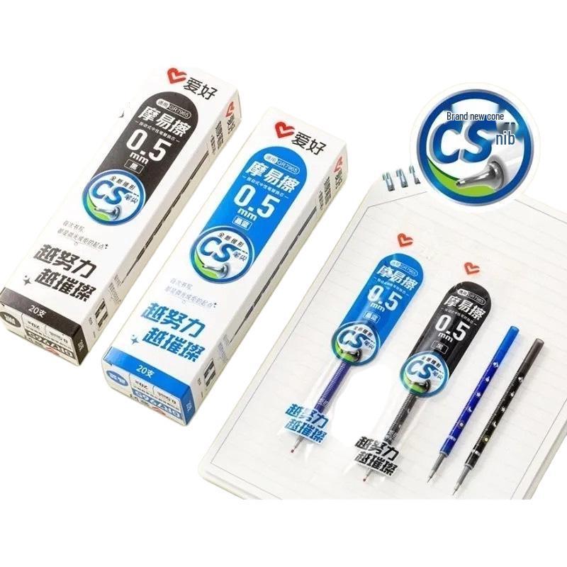 Hobby Stationery GR7965 Erasable Gel Pen Refills, CS Tip, Transparent Barrel, Push-Button Design, Student Use.