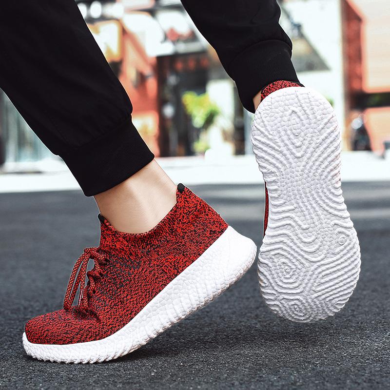 39-46 Men's Sneakers Flying Weaving Shoes A Breathable Lightweight Soft Bottom Ultra-light, Large Size Sock Shoes