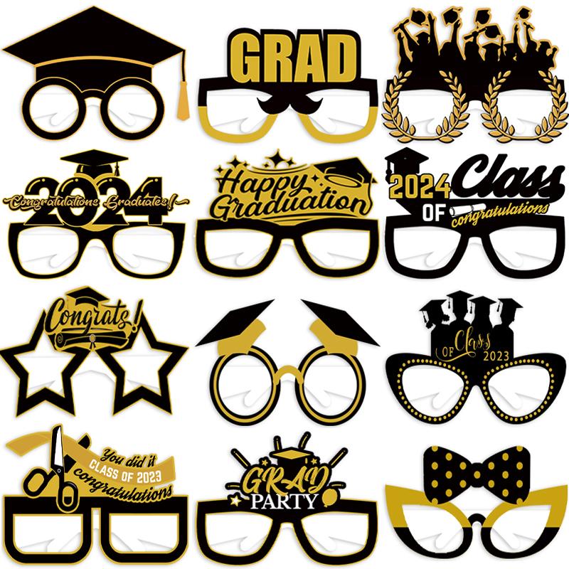 Graduation Decorations Class of 2025 Congrats Grad Balloon Paper Banner Cake Topper Gift Box Graduation Season Theme Party Decor