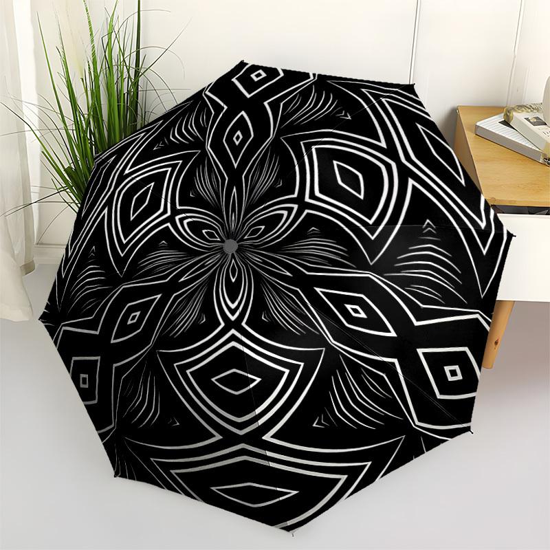 

1pc Mandala Pattern Automatic Cute Umbrella 8-Bone Design Compact Gear for Outdoor Travel, Perfect Holiday Gift yy251230025