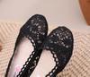 Sommer Damen Ethnischer Stil Atmungsaktive Mesh-Spitzen-Flats - Ideal für die Schwangerschaft