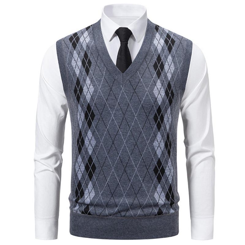 Men S V Neck Slim Fit Fleece Pullover Knit Vest