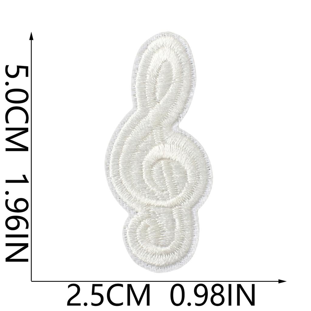 Iron-On Embroidery Patch, Music Note & Earphone Love Cloth Sticker, Decorative Applique For Clothes Schoolbag, Boys Diy Accessories