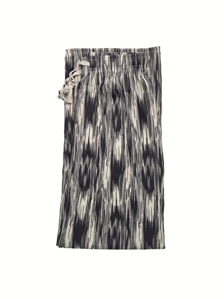 Batik-Hose im Vintage-Stil für Damen mit weitem Bein, lockere, schlankmachende Freizeithose aus Eisseide, bequeme, kühle Freizeit- und Sporthose, eleganter Stil