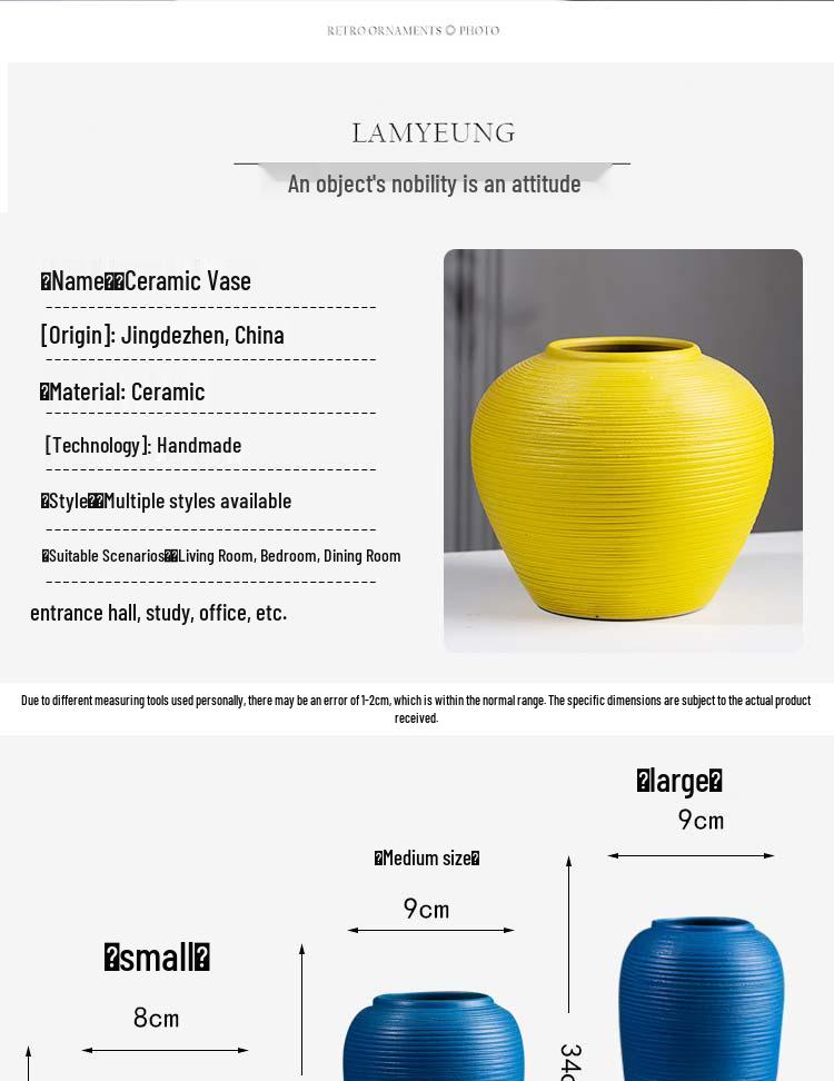 Nordic Ceramic Hydroponic Vase for Home Decor - Living Room Flower Arrangement and Dining Table Ornament