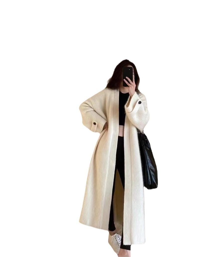 European Autumn/Winter Mori Girl Chic Loose Over-the-Knee Mohair Knit Cardigan Sweater Coat