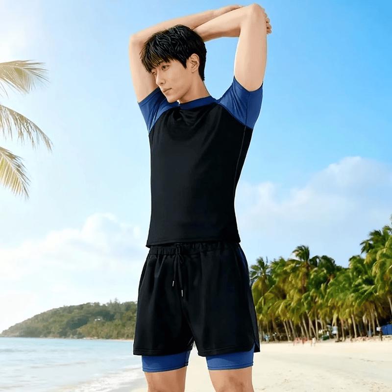 Men s Double-Layer Quick-Dry Swim Trunks