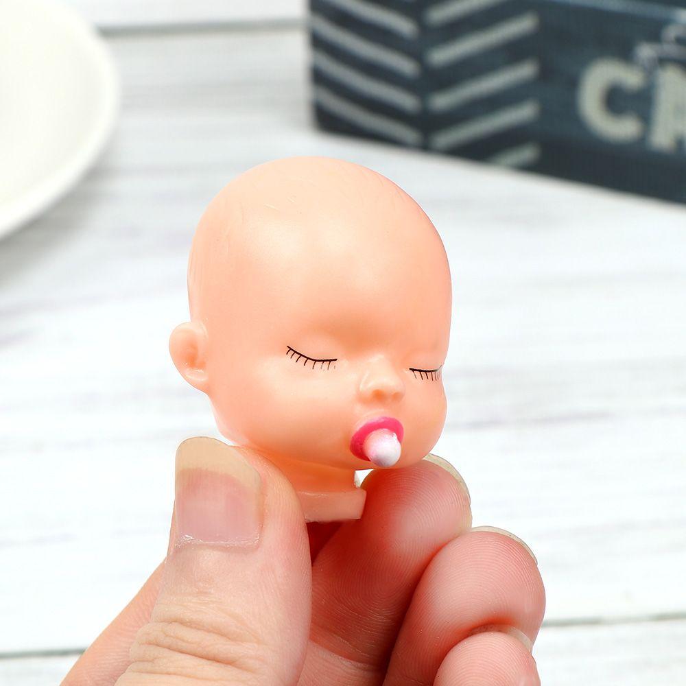 10PCS Sleeping Baby Mini Doll Heads Red Pink Lips With Nipple Feeder Face Toy Parts DIY Accessories Handmade Material Craft
