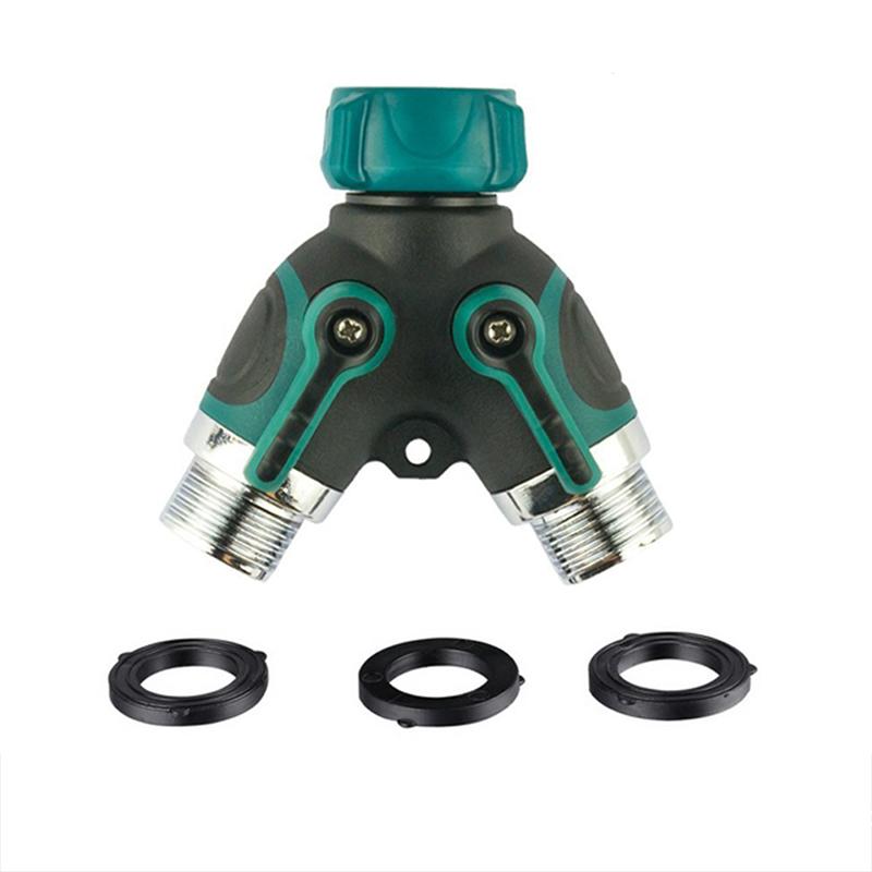 Zinc Alloy Y 2-Way Hose Splitter Connector As Garden Home Accessory