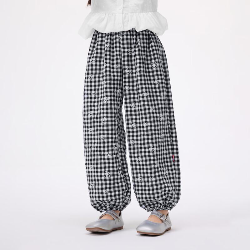 

Girls Casual Plaid Lantern Pants M