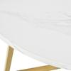Small Dining Table Round Table Kitchen Unique Metal Frame Dinner in Modern Marble Pattern Suitable for Room Living Room