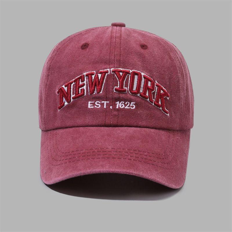 New Embroidered Letters York Baseball Caps Women Spring Fall Wash Shade Vintage