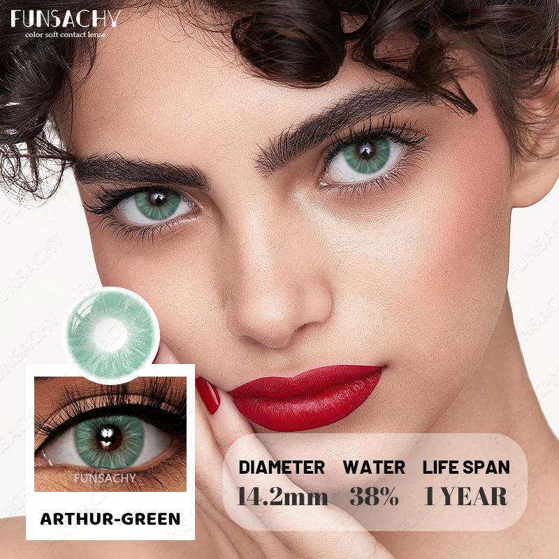 FUNSACHY 1 Pair Color Contact Lenses for Eyes Natural Softlens Lenses Cosmetic Eye Contacts Gray Pupils Yearly Lens Brown Lens
