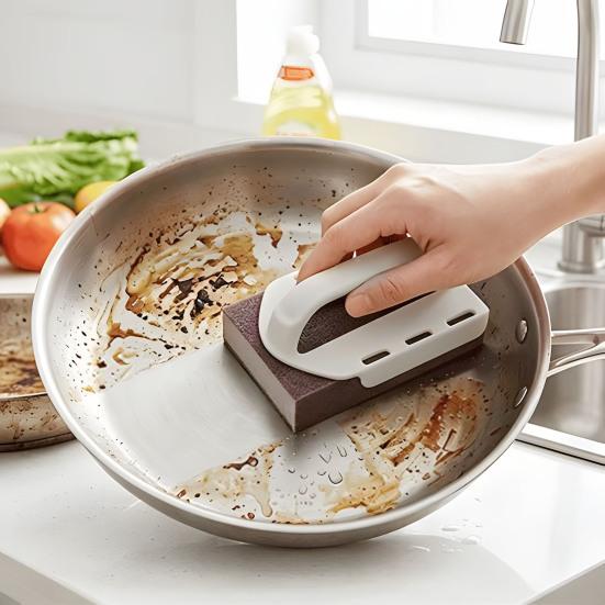 Sponge Brush Nanometer Silicon Carbide Scrubber Kitchen Surfaces Powerful Cleaning Action Easy To Handle Cookware Cleaner