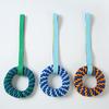 Pet Chewing Toy Donut Shape Toy with Woven Oxford Fabric Cotton Rope for Teeth Grinding Cleaning Massage Safe Braided Tug Toy for Dogs
