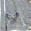 2025 Spring/Fall Beaded Slim Denim Jacket with Diamond Quilting