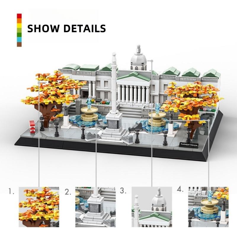 Non-Toxic London Trafalgar Square Model Building Blocks Small Particle Bricks Puzzle Assembly Toys 5249 1245Pcs