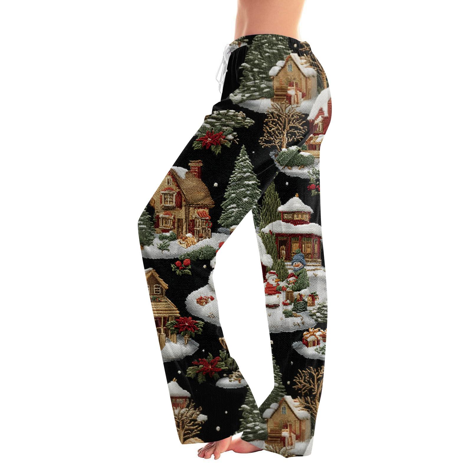 

Женские модные свободные повседневные брюки с принтом XL чёрный