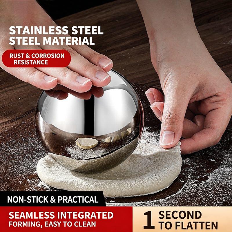 Non stick Stainless Steel Dough Rolling Ball Tool Smooth Surface for Pizza Pastry Bakery Kitchen Cooking