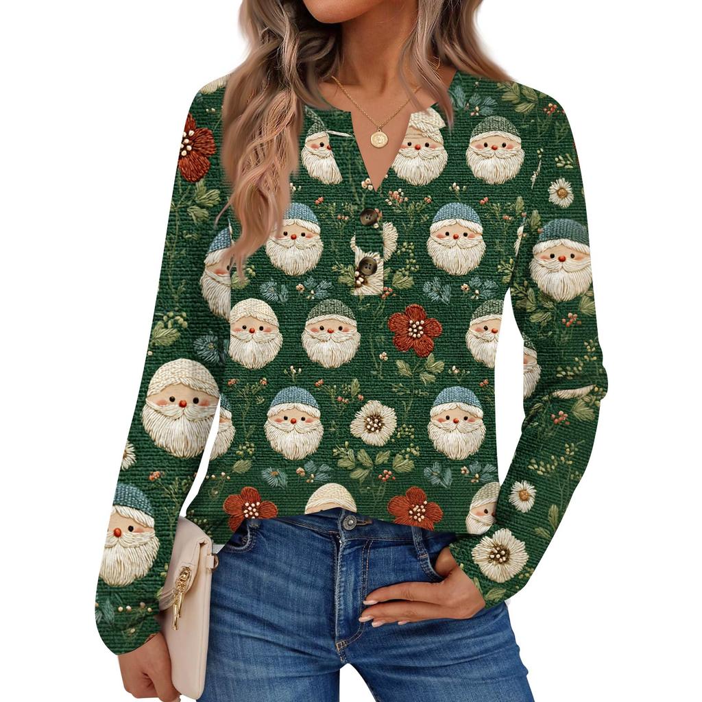 Women's Print Long Sleeve Shirts Elegant Casual Tops Trendy Shirts Tops