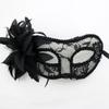 NEW Venice Princess Masquerade Mask Handheld Side Flower Translucent Feather Lily Mask Flat Head Lace Handheld Mask Accessories