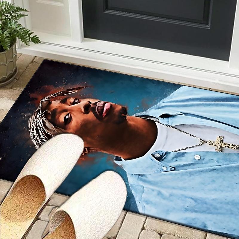 Rap Legend In Blue Office Rug Chair Mat, Game Carpet, Suitable for Front Door, Bedroom, Living Room, Desk, Holiday Gift