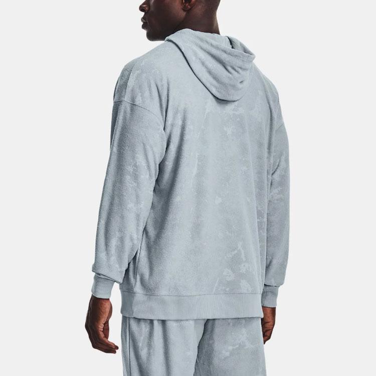 Under Armour Bavlnená pletenina Voľný strih Mikina s dlhým rukávom Pánske mikiny Námornícka modrá 1377177-465