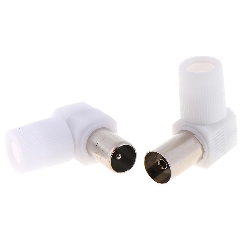 2Pairs 90 Degrees Male And Female Tv Plug Jack For Antennas Tv Rf