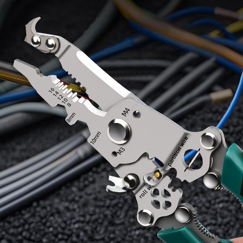 Clești de tăiat cabluri de tăiat 18 în 1, pliabil, multifuncțional, pentru deziparea sârmei, instrumente de tăiere pentru forfecare