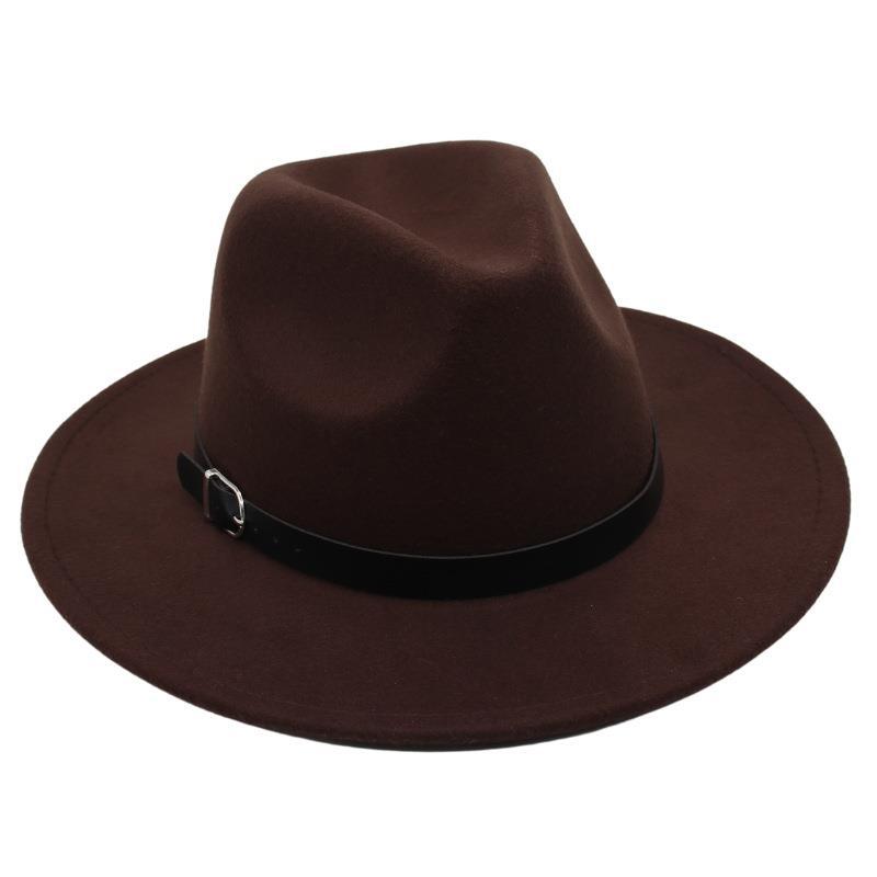 Nostalgiczny Cylinder Kapelusz Jazzowy Studio Klamra do Paska Męska i Damska Kapelusz Filcowy Model Cienia Kapelusz Wełniany Styl Hepburn