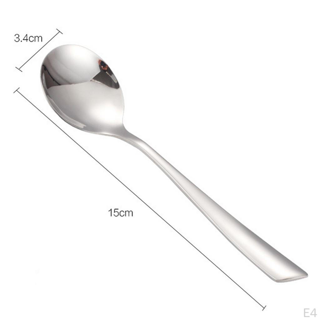 Stainless Steel Dinner Spoons Round Spoon Home Kitchen Restaurant Cafe Soup 11/ 12/ 15/ 18cm
