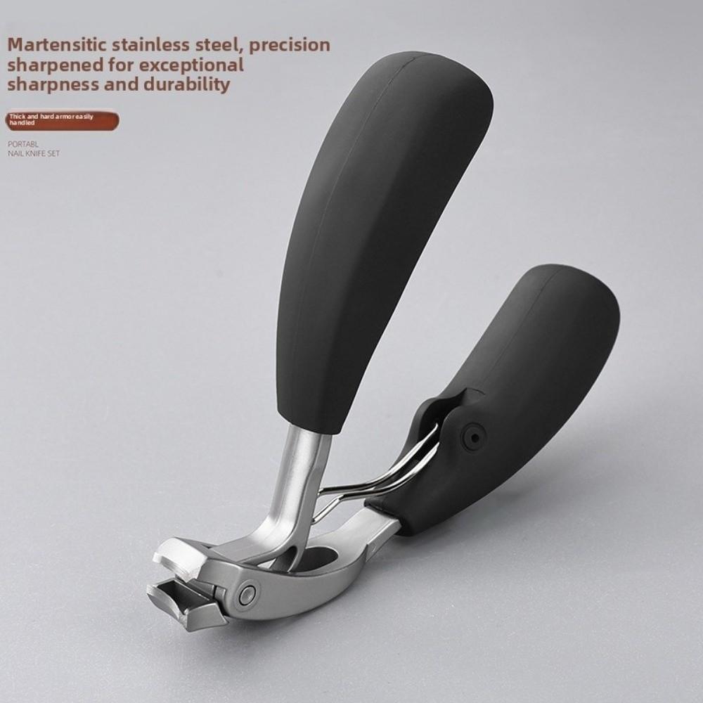 Stainless Steel Curved Cuticle Trimmer Angled Head Toenail Clippers For Thick Nail Clippers