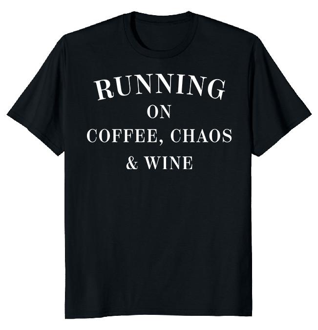 NEW LIMITED Running On Coffee Chaos Novelty Heavy Cotton Tee L