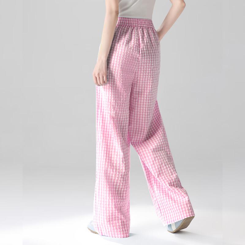 unifree Women's Pink Lightweight Relaxed Wide-Leg Pants