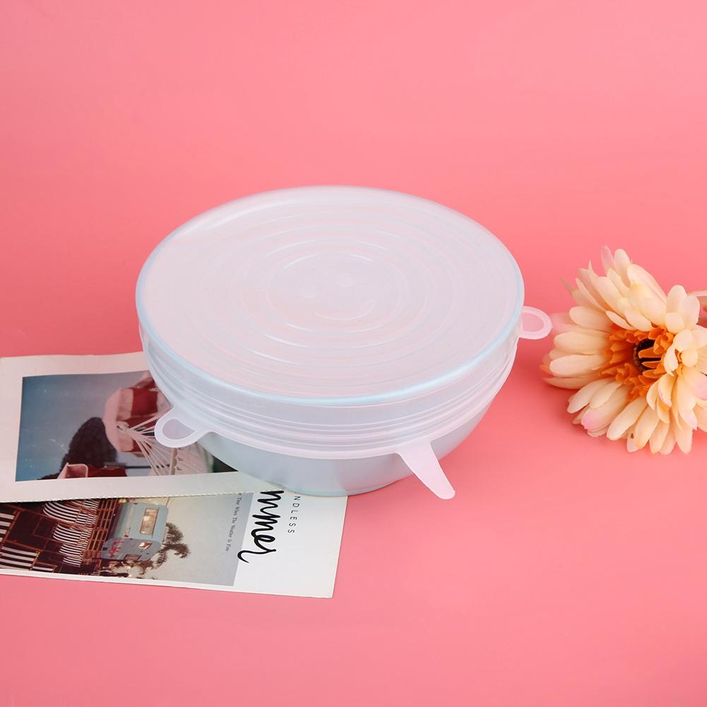 6 Pcs Set Universal Stretchable Wrap Food Keep Cover Kitchen Tools Food Silicone Seal Lid