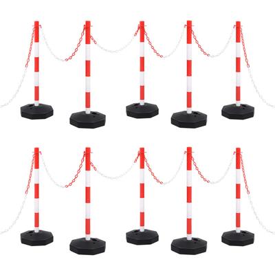 Vidaxl Set of Posts with a 10-Meter Plastic Chain